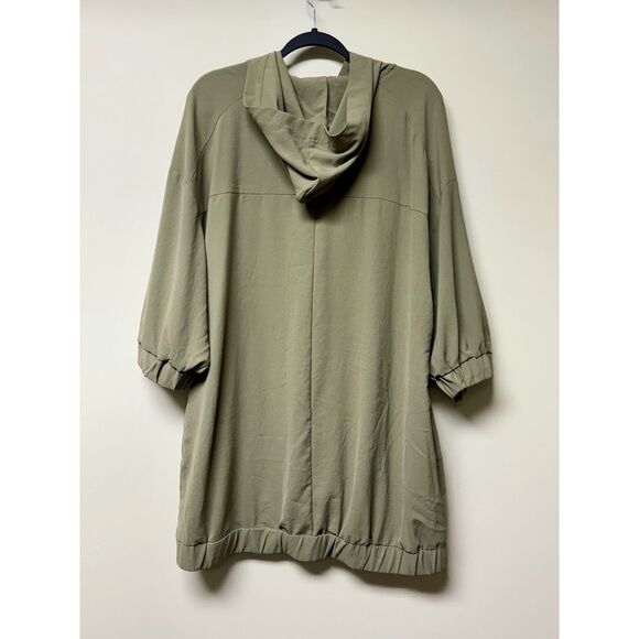 ZARA Hooded Track Style Dress with Grosgrain Ribbon Drawstring, Sz XL - Picture 9 of 14